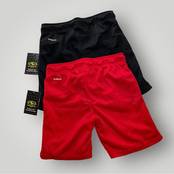 Lot/2 Athletic Works Shorts Black/Red - Picture 8 of 9